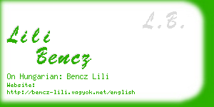 lili bencz business card